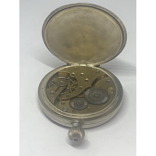 645 - A MARKED SILVER OPEN FACED POCKET WATCH