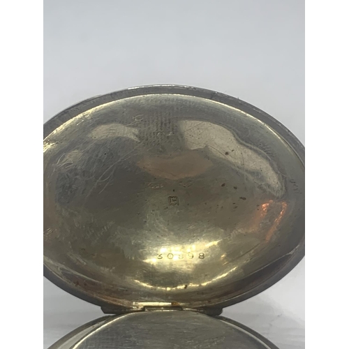 645 - A MARKED SILVER OPEN FACED POCKET WATCH