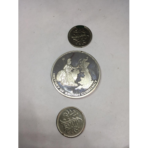 687 - THREE COMMEMORATIVE COINS