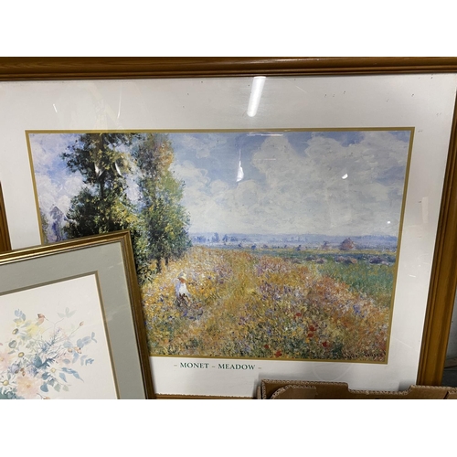 931 - THREE FRAMED PRINTS TO INCLUDE TWO MONET