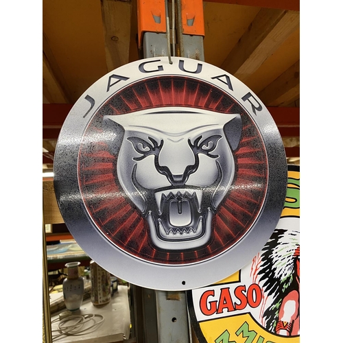 950 - A JAGUAR ROUND METAL SIGN