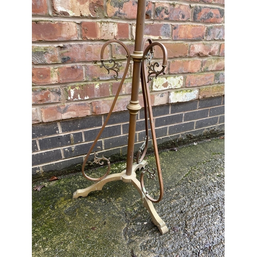 967 - AN ART NOVEAU STYLE WROUGHT IRON LAMP STAND HEIGHT 173CM