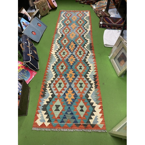 977 - A CHOBI KILIM RUNNER SIZE 300CM X 83CM