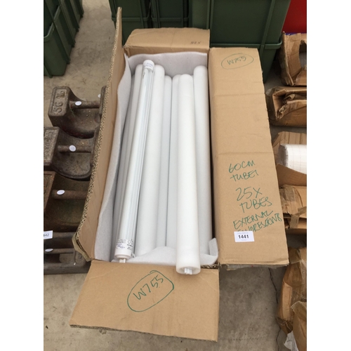 1441 - TWENTY FIVE 60 CM FLUORESCENT TUBES