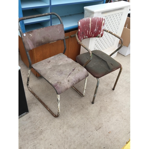 1455 - AN ASSORTMENT OF ITEMS TO INCLUDE A SHELVING UNIT, RADIATOR COVER, A CUPBOARD AND TWO VINTAGE CHAIRS