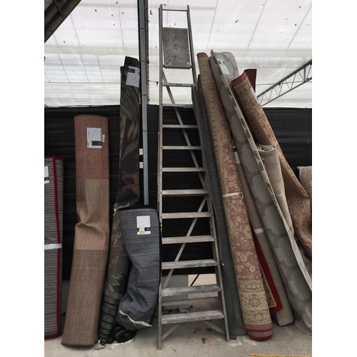 1597 - A LARGE ELEVEN RUNG ALUMINIUM STEP LADDER