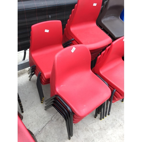 1615 - EIGHT CHILDRENS PLASTIC STACKING CHAIRS