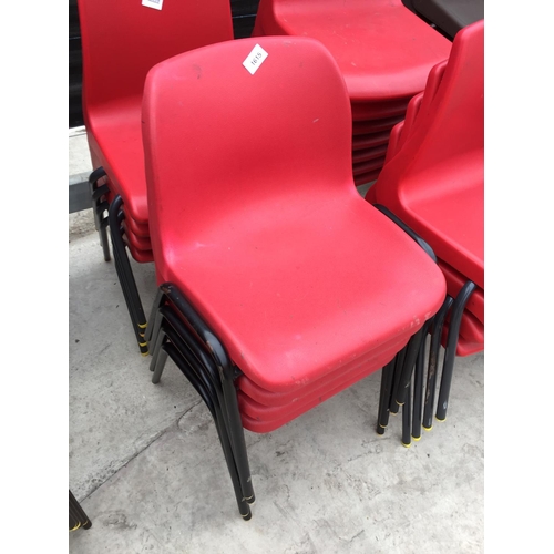 1615 - EIGHT CHILDRENS PLASTIC STACKING CHAIRS