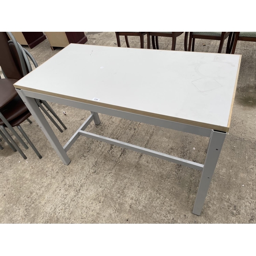 1728 - A METAL FRAMED WORK TABLE 47