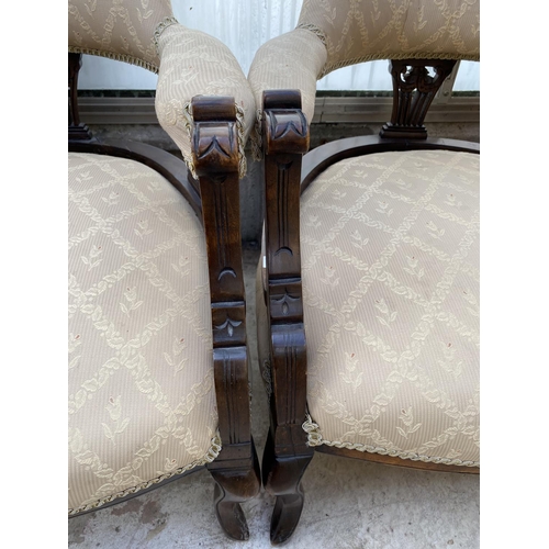 2004 - A PAIR OF VICTORIAN SPRUNG AND UPHOLSTERED TUB CHAIRS