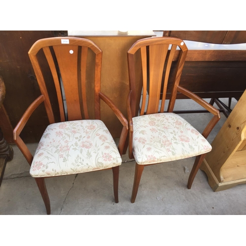 2134 - A PAIR OF MEREDEW CARVER CHAIRS