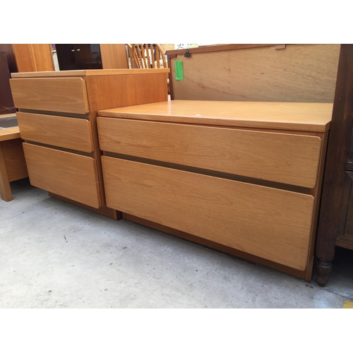 2149 - TWO RETRO TEAK BEAVER & TAPLEY CHESTS OF 3+2 DRAWERS, 22