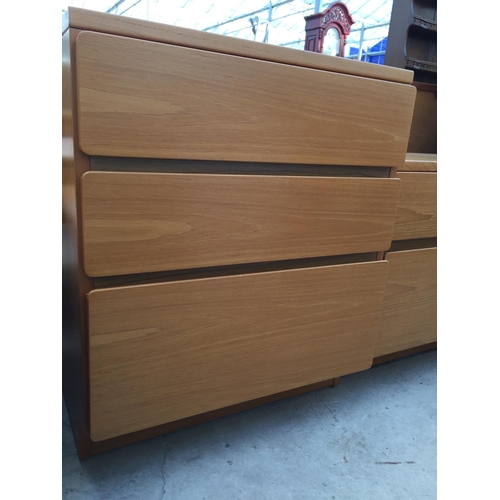 2149 - TWO RETRO TEAK BEAVER & TAPLEY CHESTS OF 3+2 DRAWERS, 22