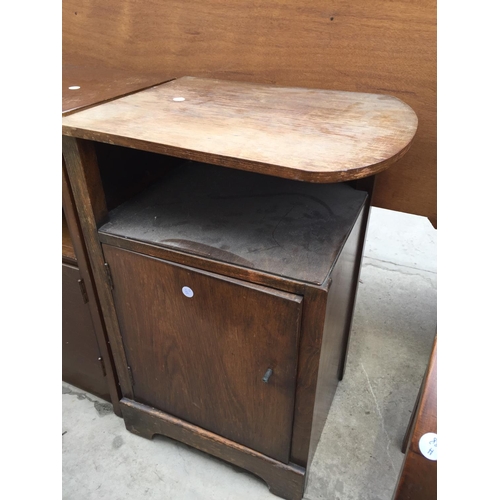 2170 - TWO OAK BEDSIDE CABINETS