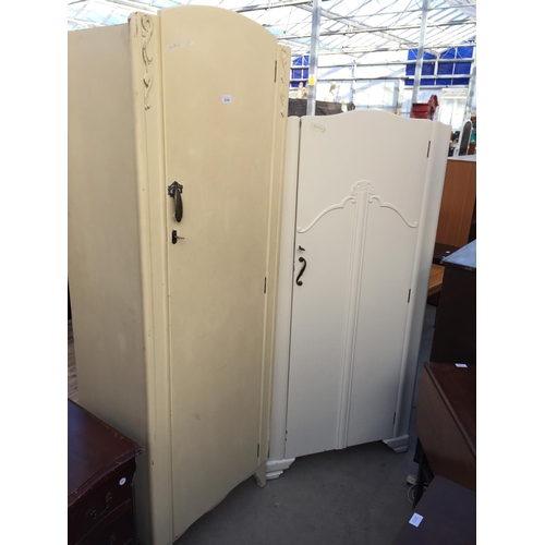 2236 - TWO WHITE PAINTED WARDROBES