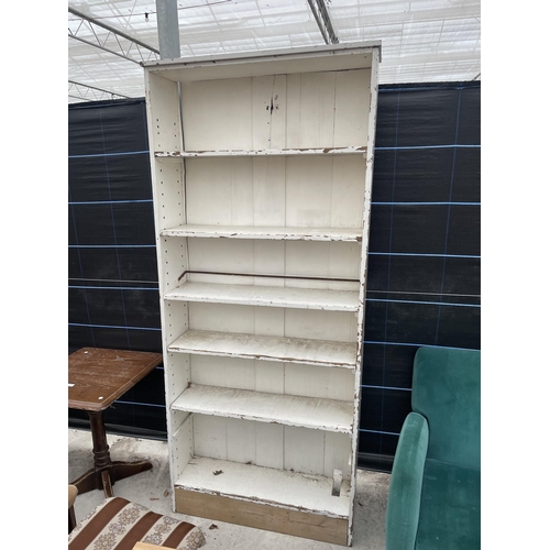 2370 - A SET OF SIX TIER WHITE OPEN SHELVES, 36