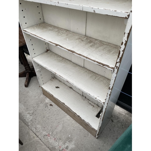 2370 - A SET OF SIX TIER WHITE OPEN SHELVES, 36