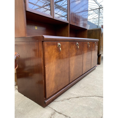 2438 - A MODERN MAHOGANY AND CROSSBANDED LOUNGE UNIT 52.5 INCHES WIDE