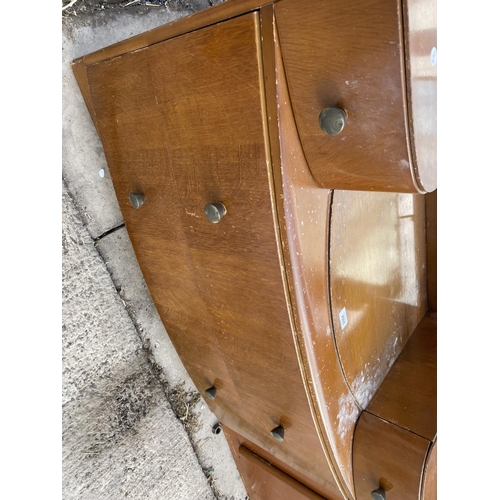 2505 - A MID 20TH CENTURY DRESSING TABLE, TWO WARDROBE AND BEDSIDE LOCKER