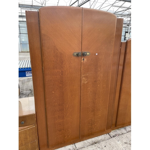 2505 - A MID 20TH CENTURY DRESSING TABLE, TWO WARDROBE AND BEDSIDE LOCKER