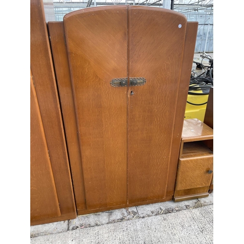 2505 - A MID 20TH CENTURY DRESSING TABLE, TWO WARDROBE AND BEDSIDE LOCKER