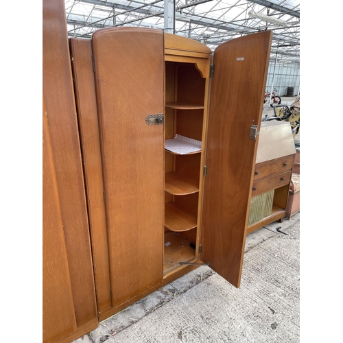 2505 - A MID 20TH CENTURY DRESSING TABLE, TWO WARDROBE AND BEDSIDE LOCKER