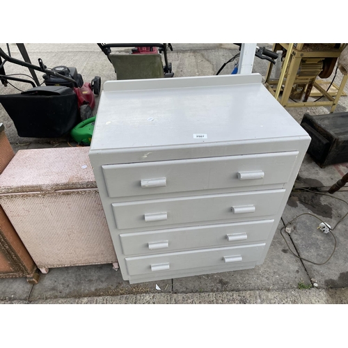 2507 - A PAINTED FOUR DRAWER CHEST, 24