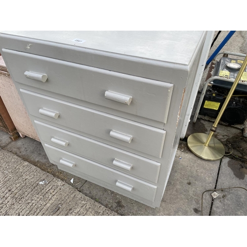 2507 - A PAINTED FOUR DRAWER CHEST, 24