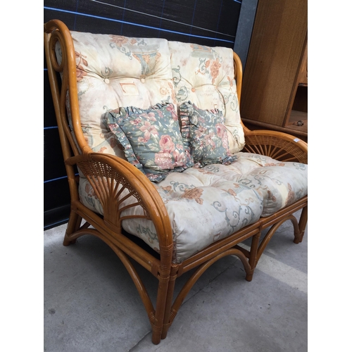 2378 - A BAMBOO CONSERVATORY TWO SEATER SETTEE