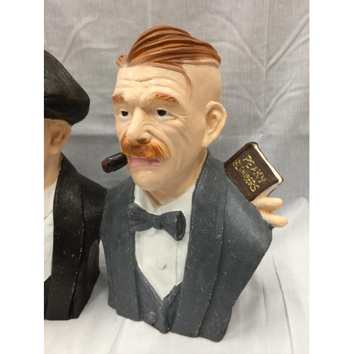49 - A LARGE PEAKY BLINDERS BUST OF THE THREE SHELBY BROTHERS APPROXIMATELY 80CM X 40CM