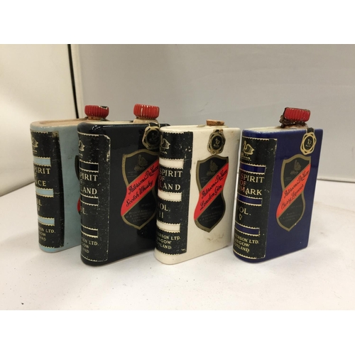 142 - FOUR PATERSONS OF GLASGOW COLLECTABLE CERAMIC SPIRIT BOOKS