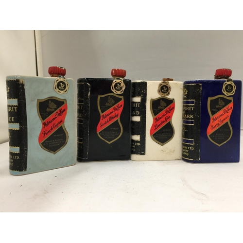 142 - FOUR PATERSONS OF GLASGOW COLLECTABLE CERAMIC SPIRIT BOOKS