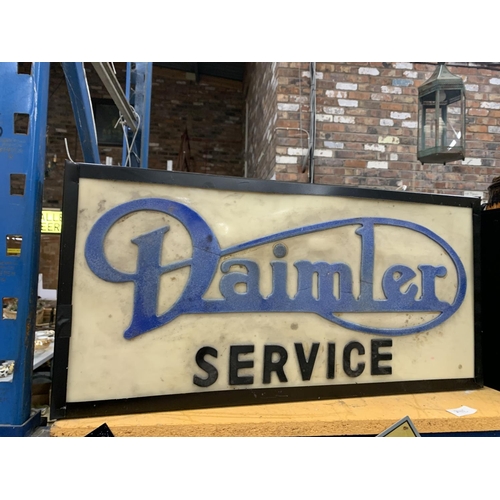 215 - A DAIMLER SERVICE ILLUMINATED LIGHT BOX SIGN 65CM X 32CM
