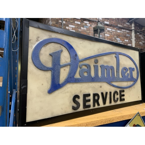 215 - A DAIMLER SERVICE ILLUMINATED LIGHT BOX SIGN 65CM X 32CM