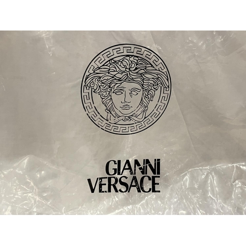 40 - A GIANNI VERSACE BLUE VELVET PILLOW WITH GOLD TRIM DESIGN CU07VE21431 SIZE 45CM X 70CM IN ORIGINAL B... 