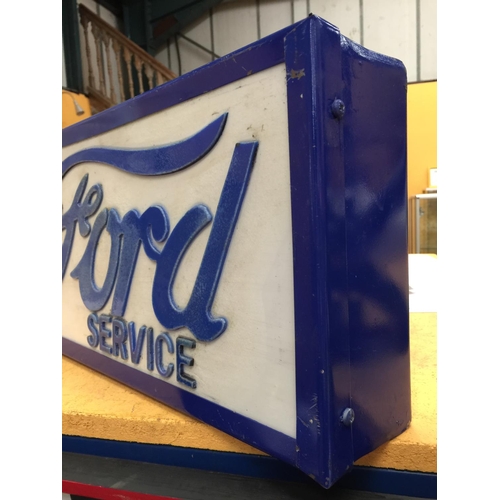 55A - A FORD SERVICE ILLUMINATED LIGHT BOX SIGN 47CM X 25CM X 10CM