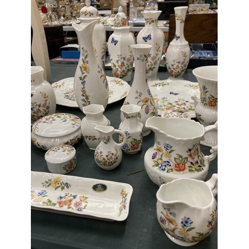 63 - A LARGE QUANTITY OF AYNSLEY 'COTTAGE GARDEN' CHINA TO INCLUDE PLATES, VASES, JUGS, TRINKET BOXES, ET... 