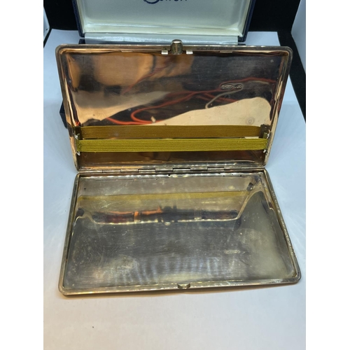 1A - A HALLMARKED LONDON 9 CARAT GOLD COLIBRI CIGARETTE CASE GROSS WEIGHT 136.6 GRAMS WITH A PRESENTATION... 