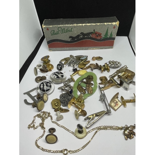 92A - VARIOUS ITEMS TO INCLUDE CUFFLINKS, BROOCHES, TIE PINS ETC