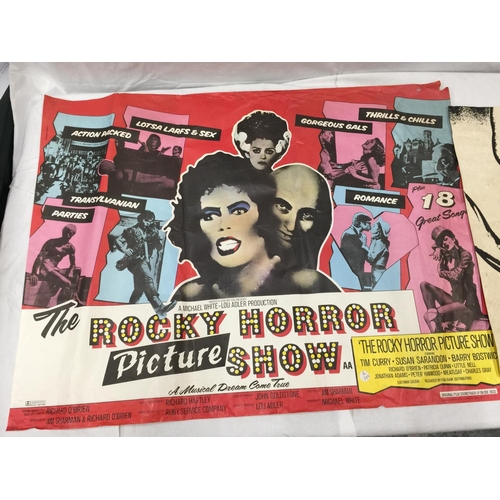 61A - THE ROCKY HORROR PICTURE SHOW FILM POSTER - A/F - HAS A FEW TEARS 91.5CM X 68.5CM PLUS THE ROCKY HOR... 