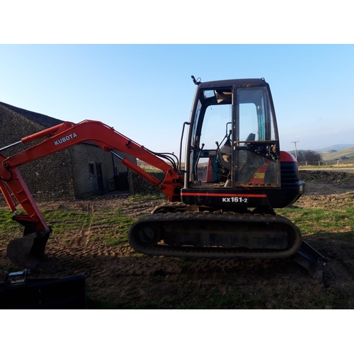 172 - A KUBOTA KX161-2 EXCAVATOR (NO VAT ) WITH TWO NEARLY NEW  BUCKETS 2002 SERIAL NUMBER K-040-1019 FULL... 