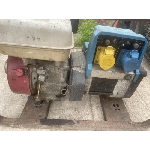 105 - A GENERATOR WITH HONDA PETROL ENGINE NO VAT