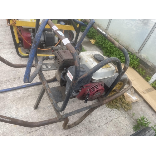 107 - A MOBILE WATER PUMP WITH 5.5 HP HONDA GX160 ENGINE NO VAT