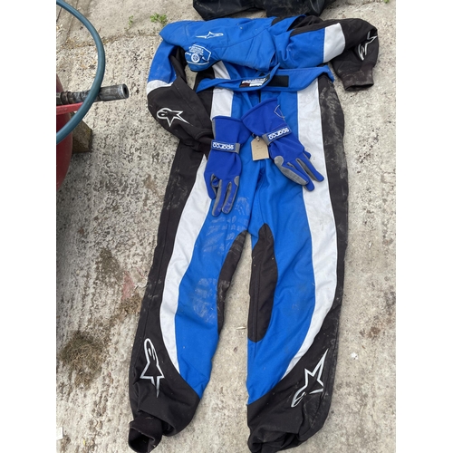 119 A - A RACING SUIT TO INCLUDE GLOVES BOOTS NO VAT