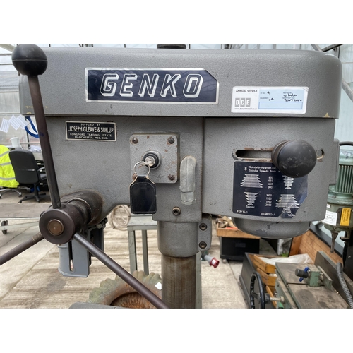 22 - A GENKO PILLAR DRILL 3 PHASE NO VAT