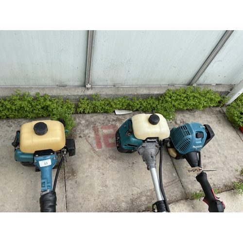 33 - 3 MAKITA STRIMMERS RBC350 RBC414U & DUAL TOOL +VAT