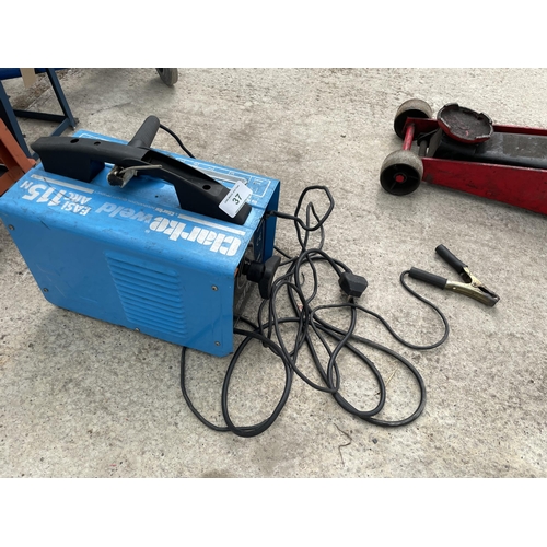 37 - A CLARKE EASI ARC 115N WELDER NO VAT BELIEVED IN GOOD WORKING ORDER BUT NO WARRANTY GIVEN