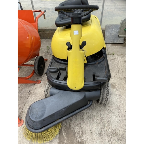 102A - KARCHER PETROL RIDE ON SWEEPER NEEDS A NEW BATTERY BUT WILL JUMP START NO VAT