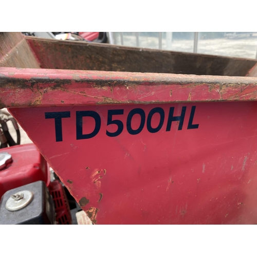 106A - 2018 HONDA TD500HL MINI DUMPER ONE OWNER VERY LITTLE USED NO VAT