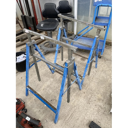 352 - 2 SAW HORSE BENCHES  NO  VAT